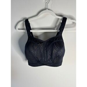 Panache Sport Black Lace Full Support Sports‎ Bra 30G 8G